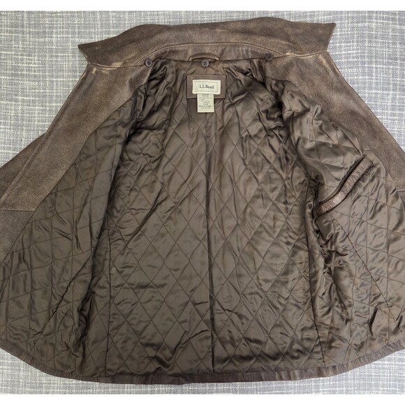 RARE LL BEAN Leather Aviator Jacket Women’s MP Brown Removable Sherpa Collar - Picture 6 of 16